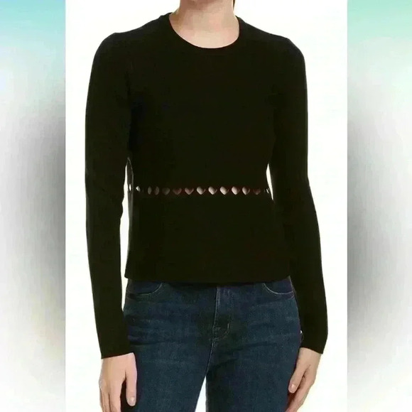 BRAND NEW BAILEY 44 BLACK ROCKSTAR Queen of scotts sweater CUTOUT TOP SIZE XS - Picture 1 of 6